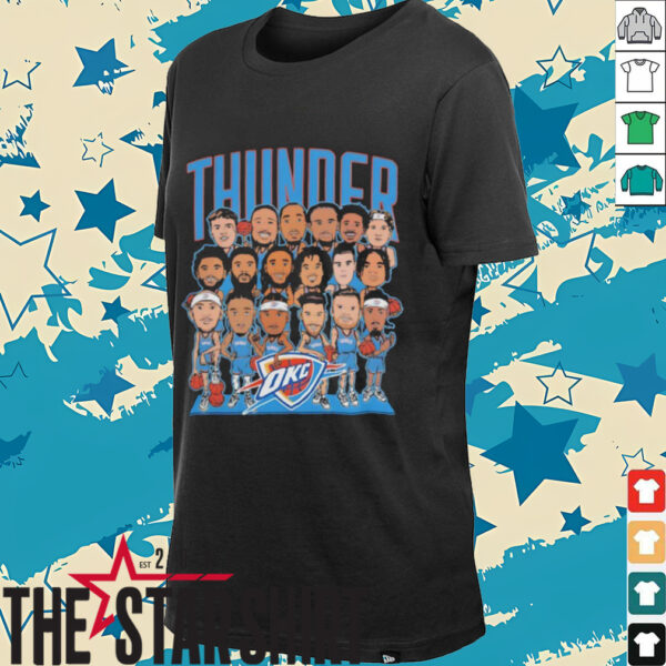 Oklahoma City Thunder 2025 NBA Finals Cartoon roster shirt