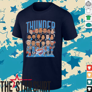 Oklahoma City Thunder 2025 NBA Finals Cartoon roster shirt