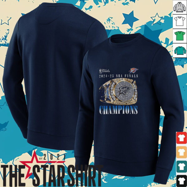 Oklahoma City Thunder Basketball 2025 NBA Finals Playoff Champions Ring shirt