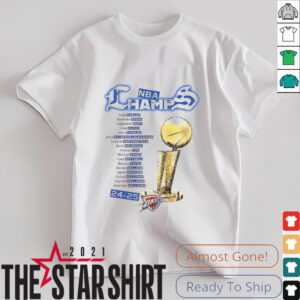 Oklahoma City Thunder Basketball Winner Trophy 2025 NBA Finals Champions shirt