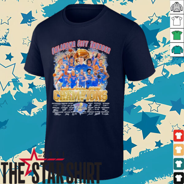 Oklahoma City Thunder NBA Final Champions 2025 signatures shirt