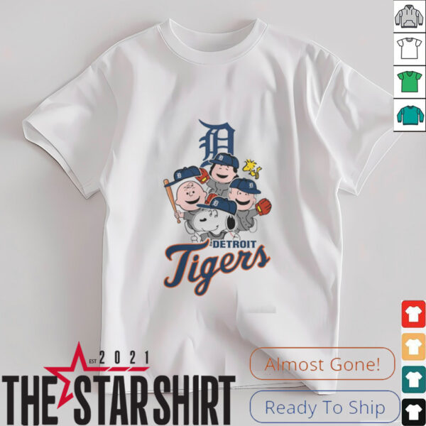 Peanuts Mlb Detroit Tigers Snoopy And Friends 2023 Tee