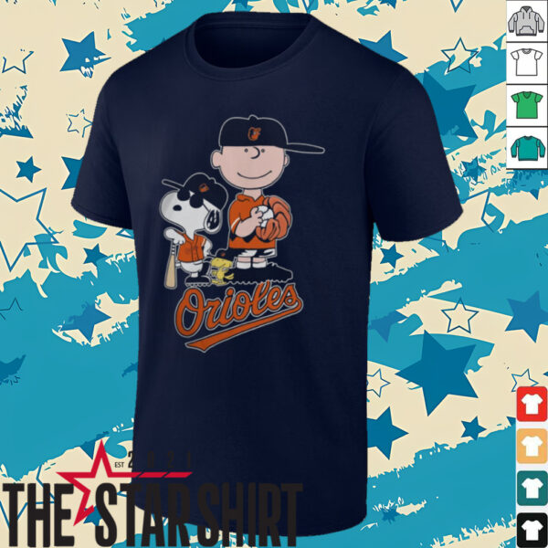 Peanuts Movie Characters Baltimore Orioles Baseball Shirt