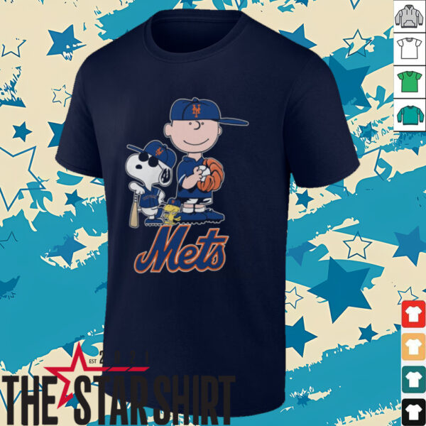 Peanuts Movie Characters New York Mets Baseball Shirt