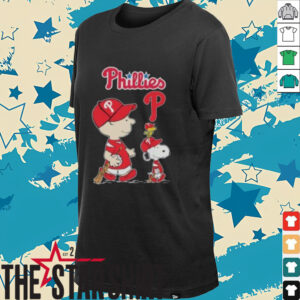 Philadelphia Phillies Charlie Brown and Snoopy crossing shirt