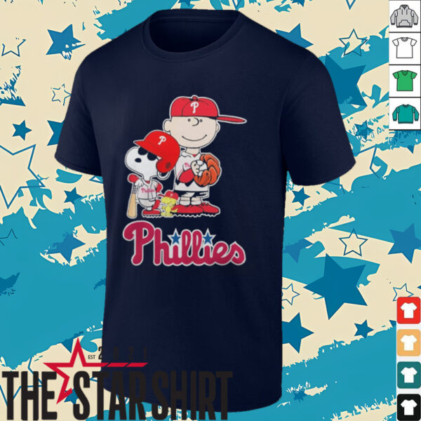 Phillies Merch Peanuts Characters X Philadelphia Phillies Baseball 2024 Shirt