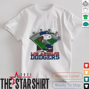 Rare 1995 MLB LA Dodgers Peanuts Funny basic style T shirt3