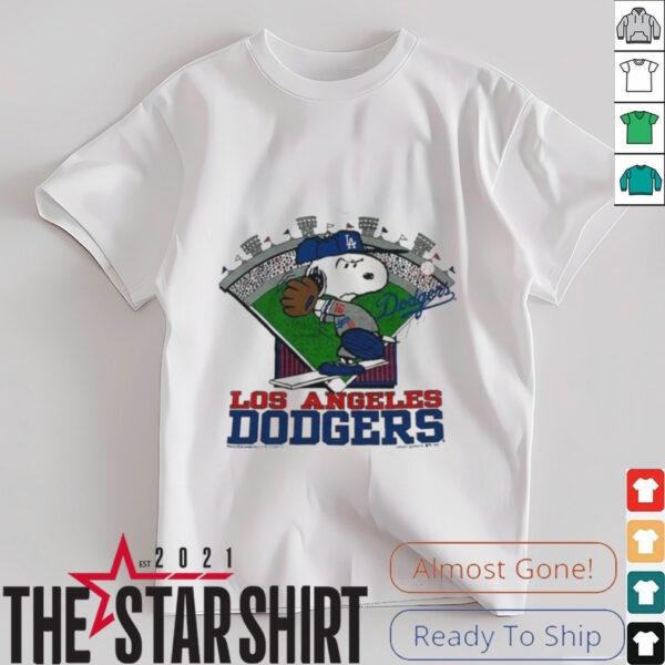Rare 1995 MLB LA Dodgers Peanuts Funny basic style T shirt