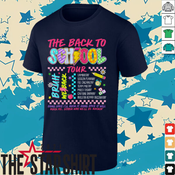 Retro Lightning Bolt ABCD Back To School Tour Teacher Funny Shirt