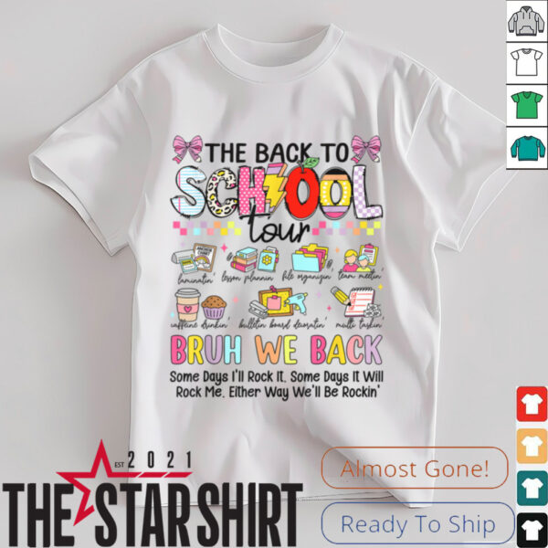Retro Lightning Bolt ABCD Back To School Tour Teacher Funny T Shirt