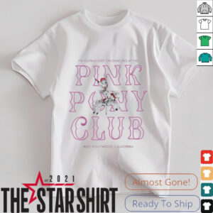 Retro pony cowgirl dancing carousel west coast pink clubs shirt
