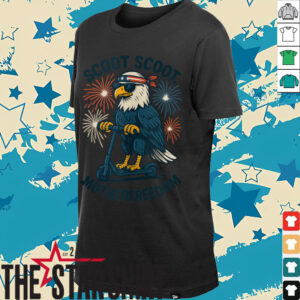 Scoot Scoot Motherfreedom Funny Patriotic Bald Eagle Scooter Shirt