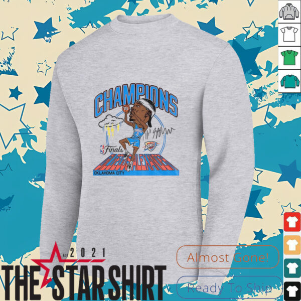 Shai Gilgeous Alexander caricature Oklahoma City Thunder NBA Finals Champions signature shirt
