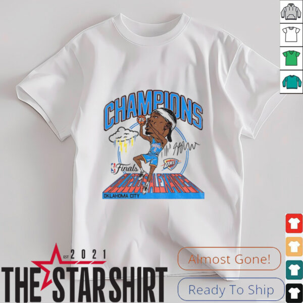 Shai Gilgeous Alexander caricature Oklahoma City Thunder NBA Finals Champions signature shirt