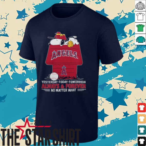 Snoopy Always And Forever No Matter What Los Angeles Angels Baseball T Shirt