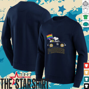 Snoopy And Woodstock Driving Car San Diego Padres Pride Flag...