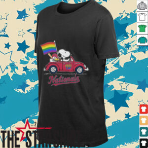 Snoopy And Woodstock Driving Car Washington Nationals Pride Flag T...