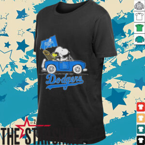 Snoopy And Woodstock Riding Car Los Angeles Dodgers 2023 Shirts