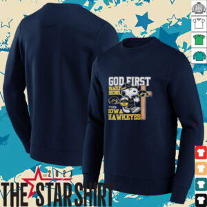 Snoopy God First, Family Second, Then Iowa Hawkeyes Shirt