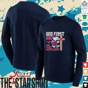 Snoopy God First, Family Second, Then SMU Mustangs Shirt