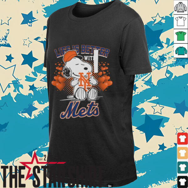 Snoopy Hug Logo Life Is Better With New York Mets T Shirt