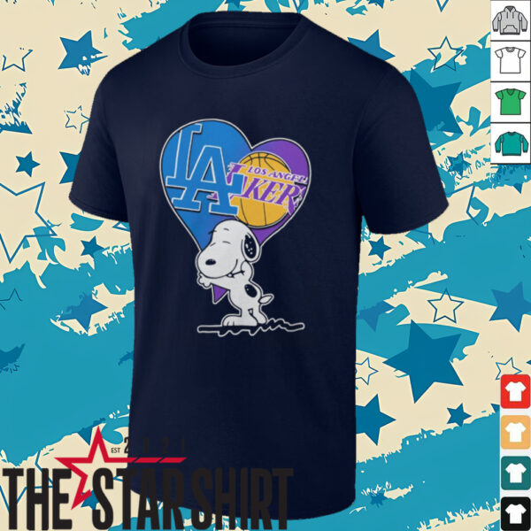 Snoopy Lover Los Angeles Lakers And Dodgers T Shirt
