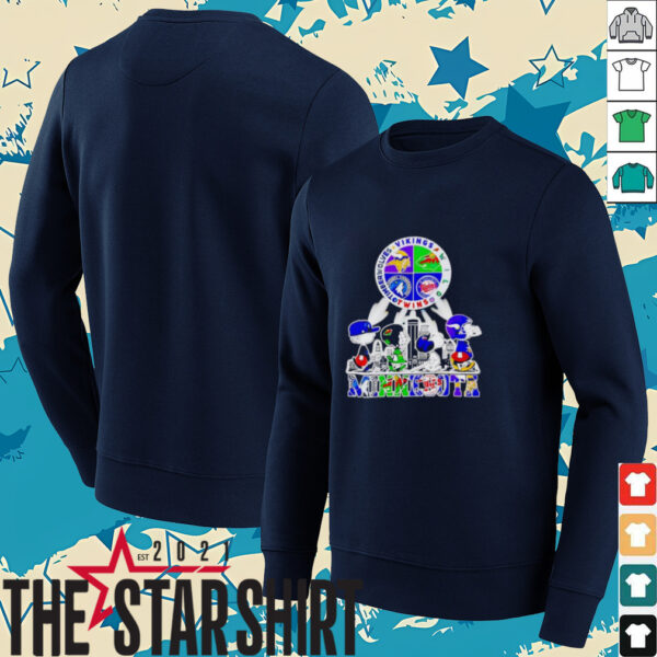 Snoopy Minnesota Twins Minnesota Vikings Minnesota Wild Timberwolves shirt