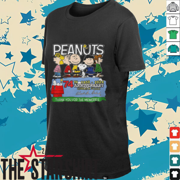 Snoopy Peanuts 74th 1950 2024 Anniversary Thank You For The Memories Hoodie Sweatshirt