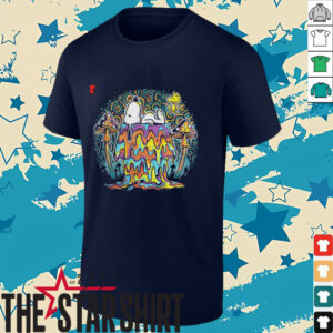 Snoopy and Woodstock in a psychedelic world melted dreams shirt