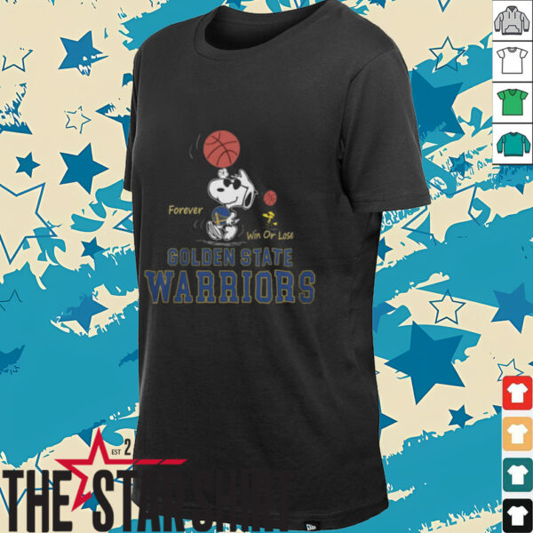 The Peanuts Snoopy And Woodstock Forever Win Or Lose Golden State Warriors 2024 Shirt White