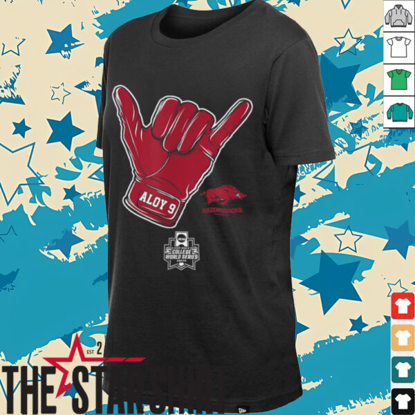 Wehiwa Aloy   CWS Shaka   Arkansas Baseball   NCAA T Shirt