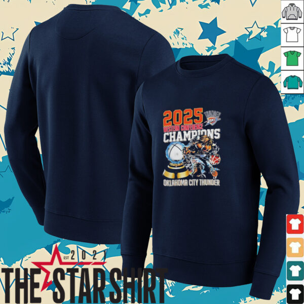Western Conference Champions Oklahoma City Thunder NBA 2025 shirt