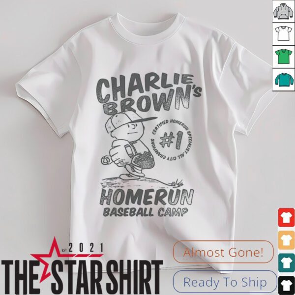 Womens Charlie Brown Homerun Baseball Camp Shirt