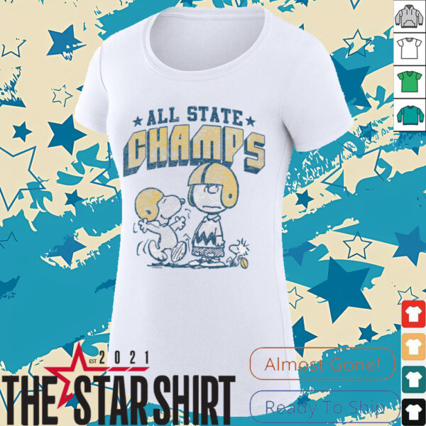 Womens Charlie Brown & Snoopy Football State Champs Shirt
