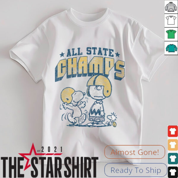 Womens Charlie Brown & Snoopy Football State Champs Shirt