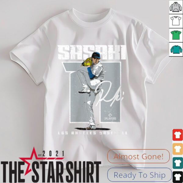 Womens Roki Sasaki  Los Angeles D MLB Baseball Players MLBROS201M Shirt
