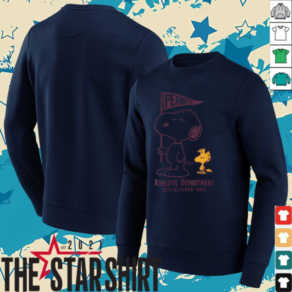 Womens Snoopy and Woodstock Varsity Athletic Department Shirt