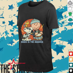Woodstock Snoopy and Charlie Brown music is the answer shirt