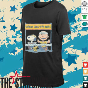 Worry Less Run More Snoopy Woodstock and Charlie Brown shirt