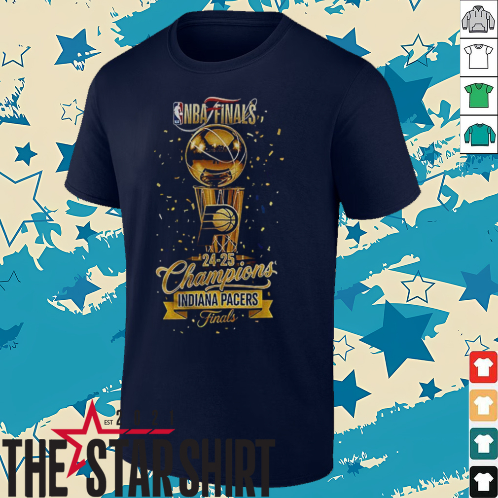 Yes ‘Cers Indiana Pacers Winner NBA Finals 24 25 Champions Trophy Shirt Detail