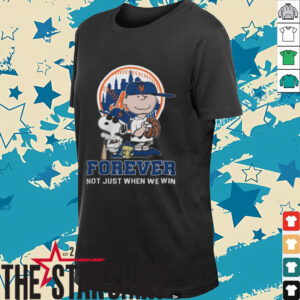 b79NjH91 New York Mets Peanuts Snoopy x Charlie Brown x Woodstock Forever Not Just When We Win Logo T Shirt1