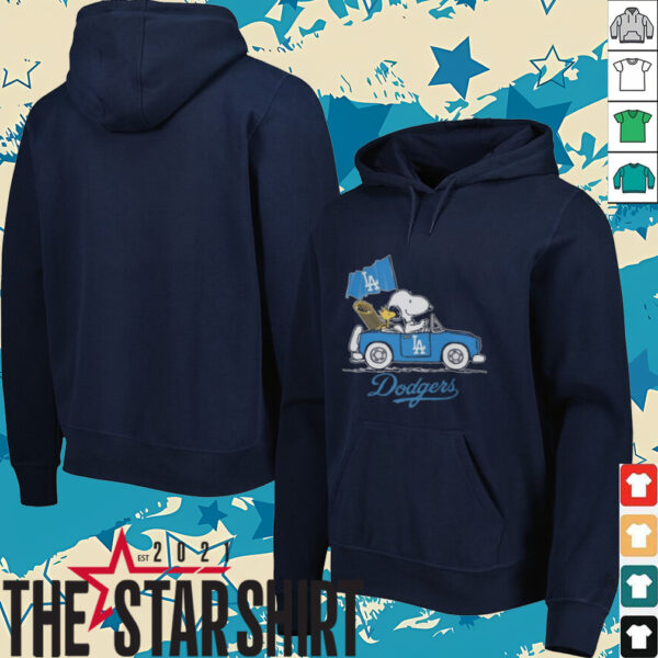Peanuts Snoopy Los Angeles Dodgers On Car Shirt