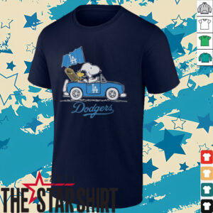 Peanuts Snoopy Los Angeles Dodgers On Car Shirt