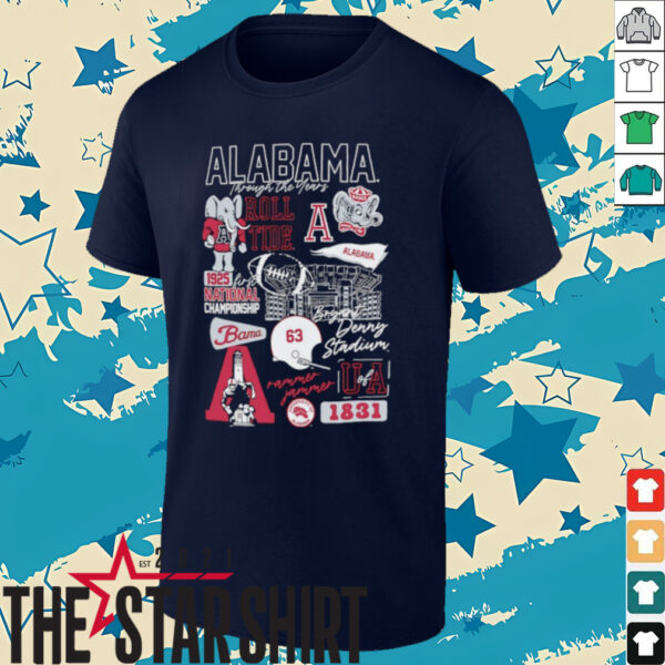 Alabama Crimson Tide through the years 1831 shirt