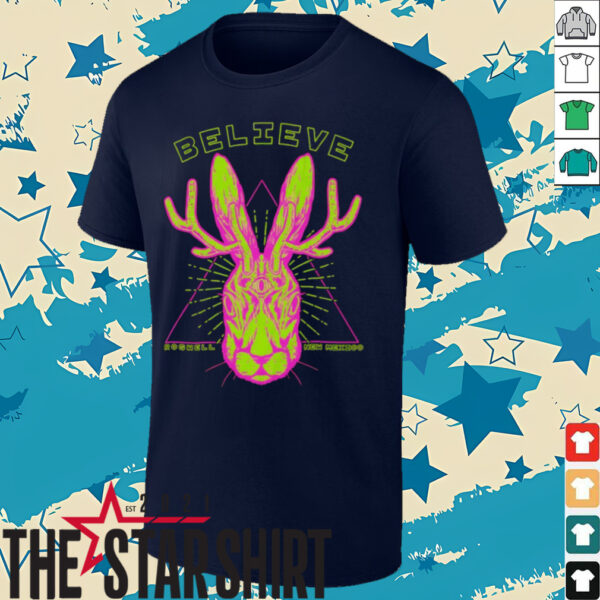 Believe rabbit head shirt