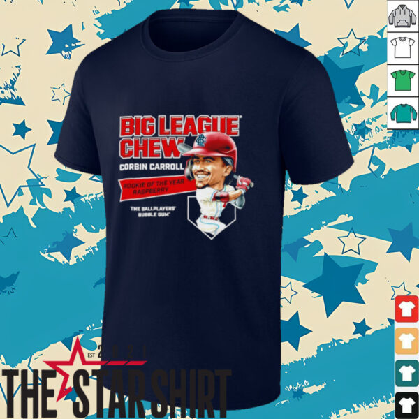 Big League Chew Corbin Carroll Rookie of The Year Raspberry The Ballplayers Bubble Gum shirt