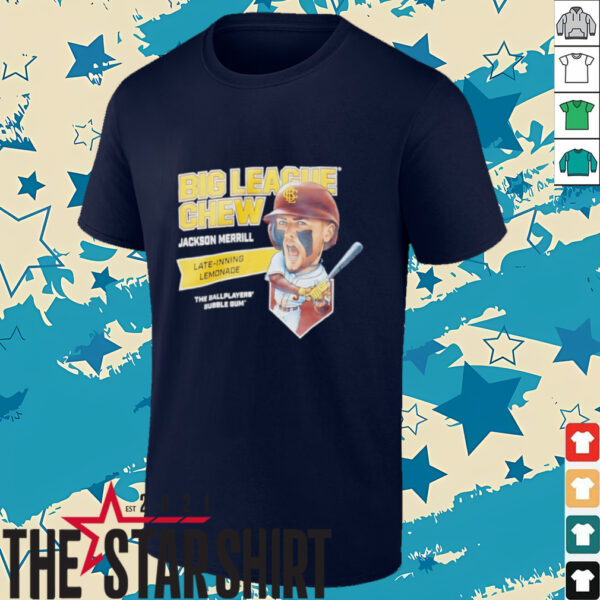 Big League Chew Jackson Merrill Late inning Lemonade The Ballplayers Bubble Gum shirt