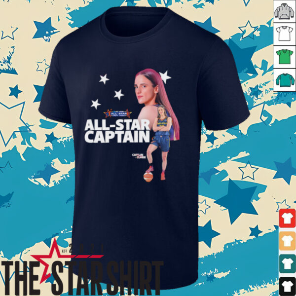 Caitlin Clark WNBA All Star 2025 Captain and two time All Star shirt