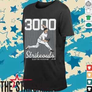 Clayton Kershaw 3,000 Strikeouts Los Angeles Baseball T Shirt