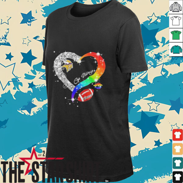 Go Minnesota Vikings Diamond Heart Lgbt Pride T shirt